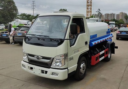 3噸灑水車價錢_國六3方福田小卡之星2藍牌綠化灑水車廠家價格3